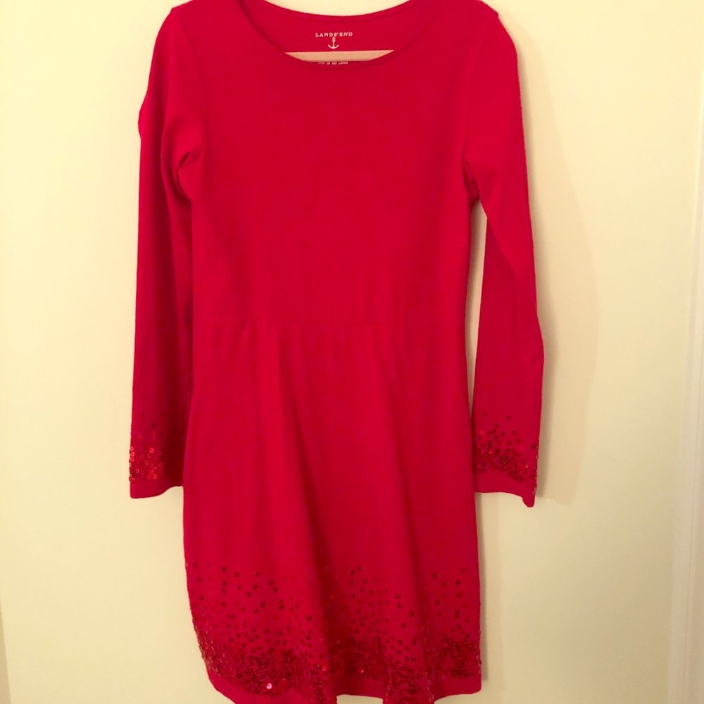 Girls Land’s End red sequin dress